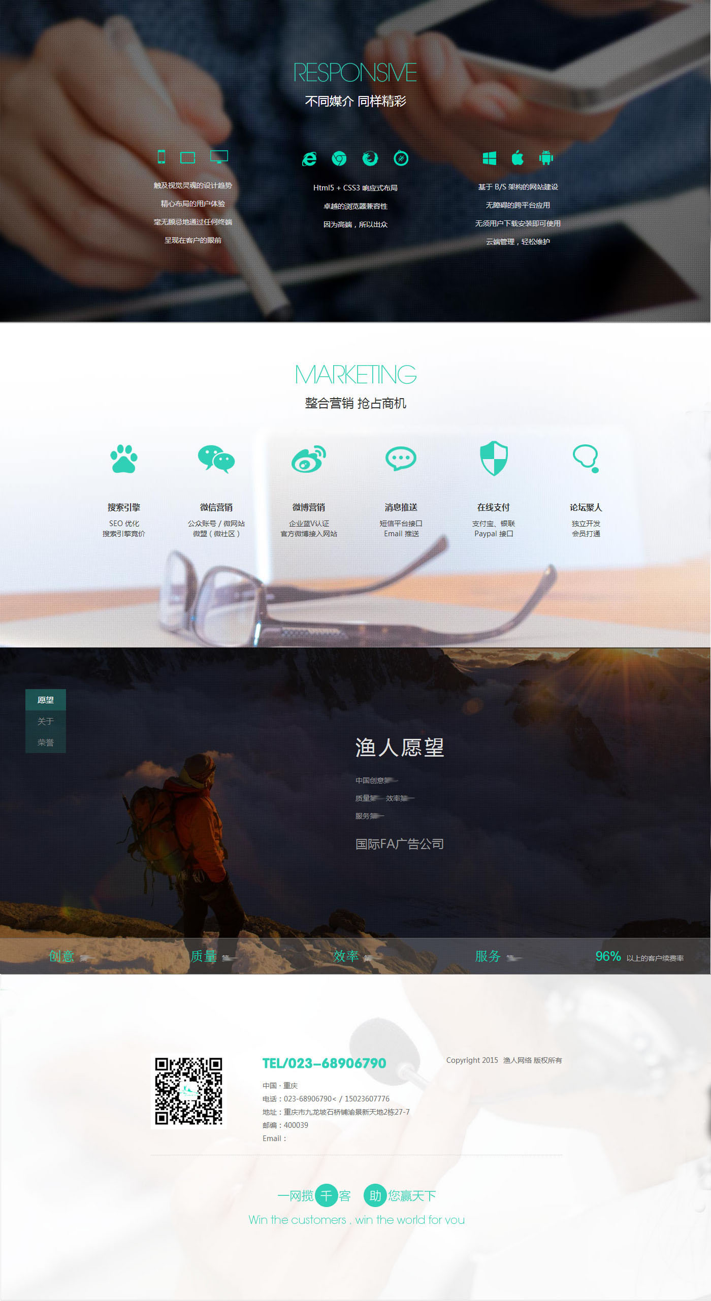 [站长亲测]织梦响应式HTML5网络网站设计广告策划公司网站源码带手机模板+完整数据 -2