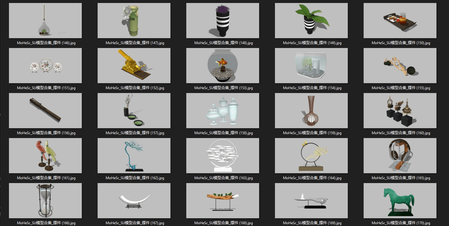 草图大师模型217套高质量SketchUp模型_饰品摆件_效果图摆件模型合集[217 sets of high-quality SketchUp models ] -7