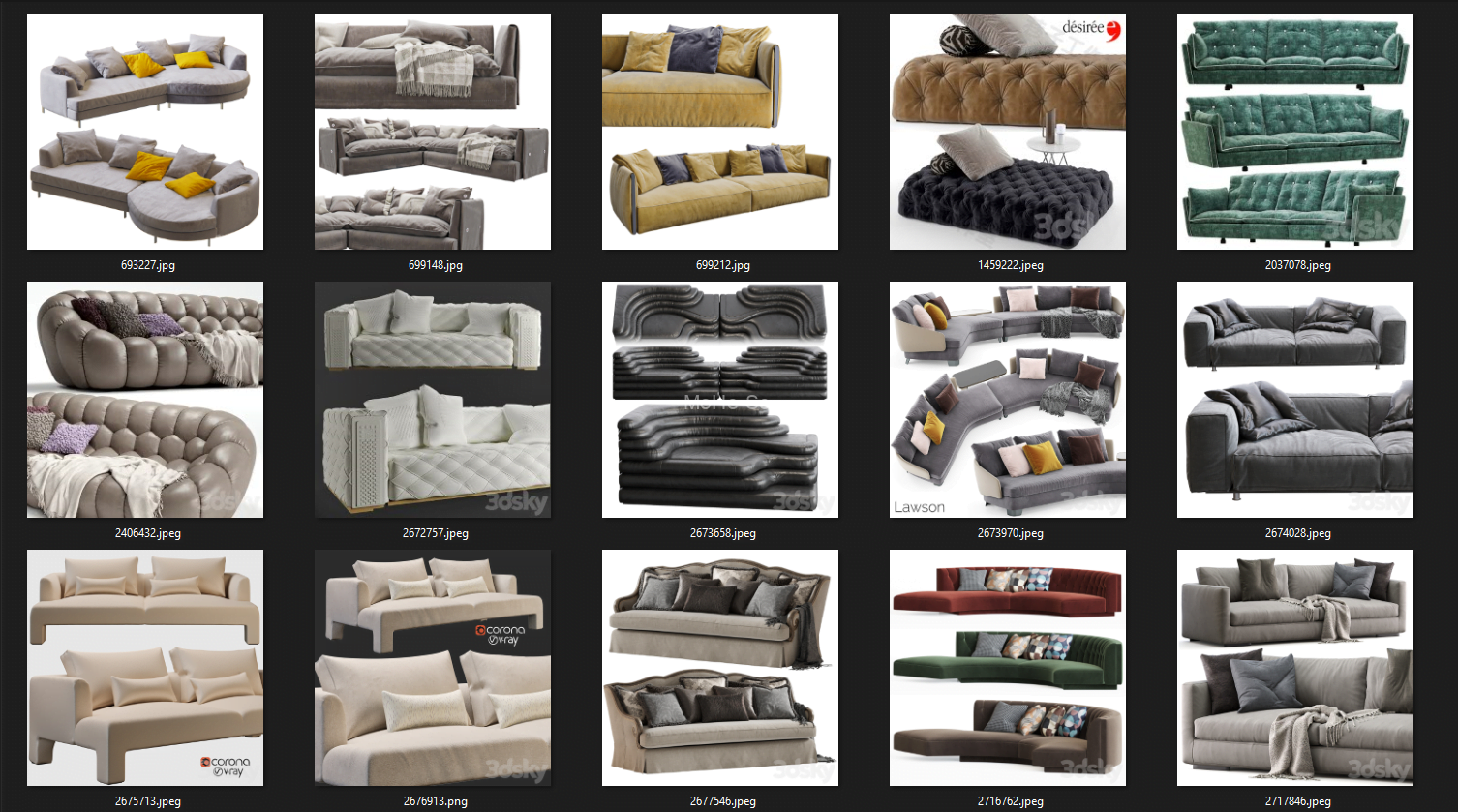 3DMAX 50套3dsky pro沙发模型合集-支持导入PM -1