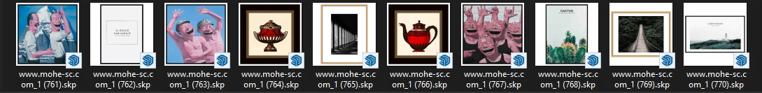 草图大师模型770套高质量SketchUp装饰画模型_装饰挂画_效果图装饰画模型合集[Sketchup master model 770 sets of high-quality SketchUp decorative painting models_decorative hanging paintings_effects decorative painting model collection] -10