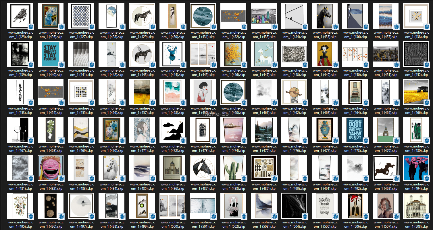 草图大师模型770套高质量SketchUp装饰画模型_装饰挂画_效果图装饰画模型合集[Sketchup master model 770 sets of high-quality SketchUp decorative painting models_decorative hanging paintings_effects decorative painting model collection] -6