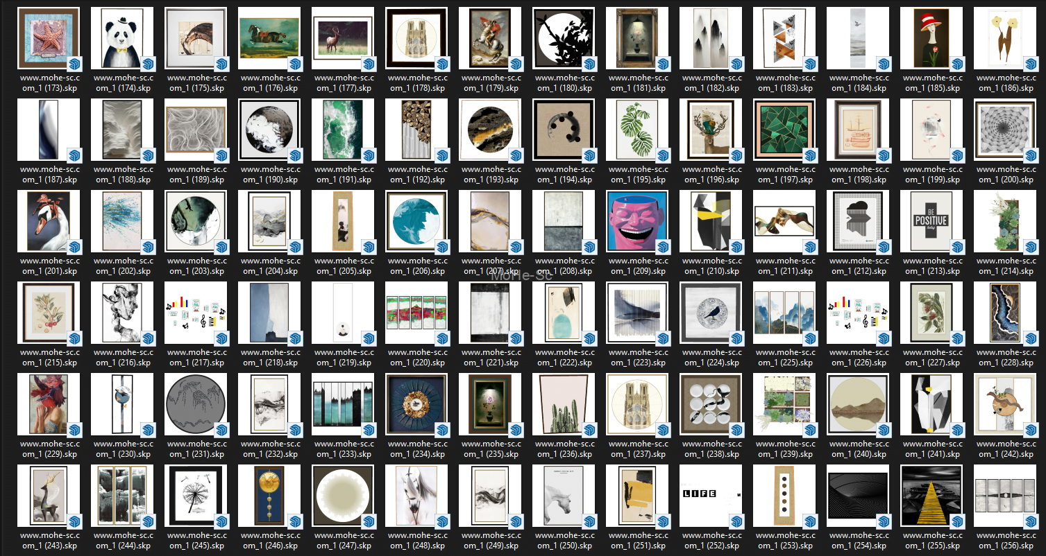 草图大师模型770套高质量SketchUp装饰画模型_装饰挂画_效果图装饰画模型合集[Sketchup master model 770 sets of high-quality SketchUp decorative painting models_decorative hanging paintings_effects decorative painting model collection] -3