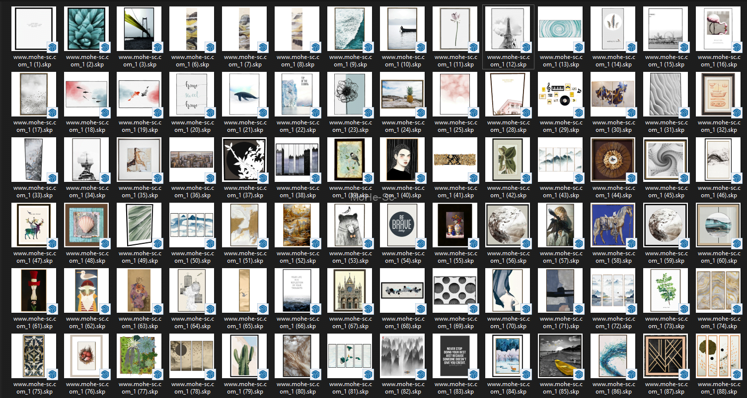 草图大师模型770套高质量SketchUp装饰画模型_装饰挂画_效果图装饰画模型合集[Sketchup master model 770 sets of high-quality SketchUp decorative painting models_decorative hanging paintings_effects decorative painting model collection] -1