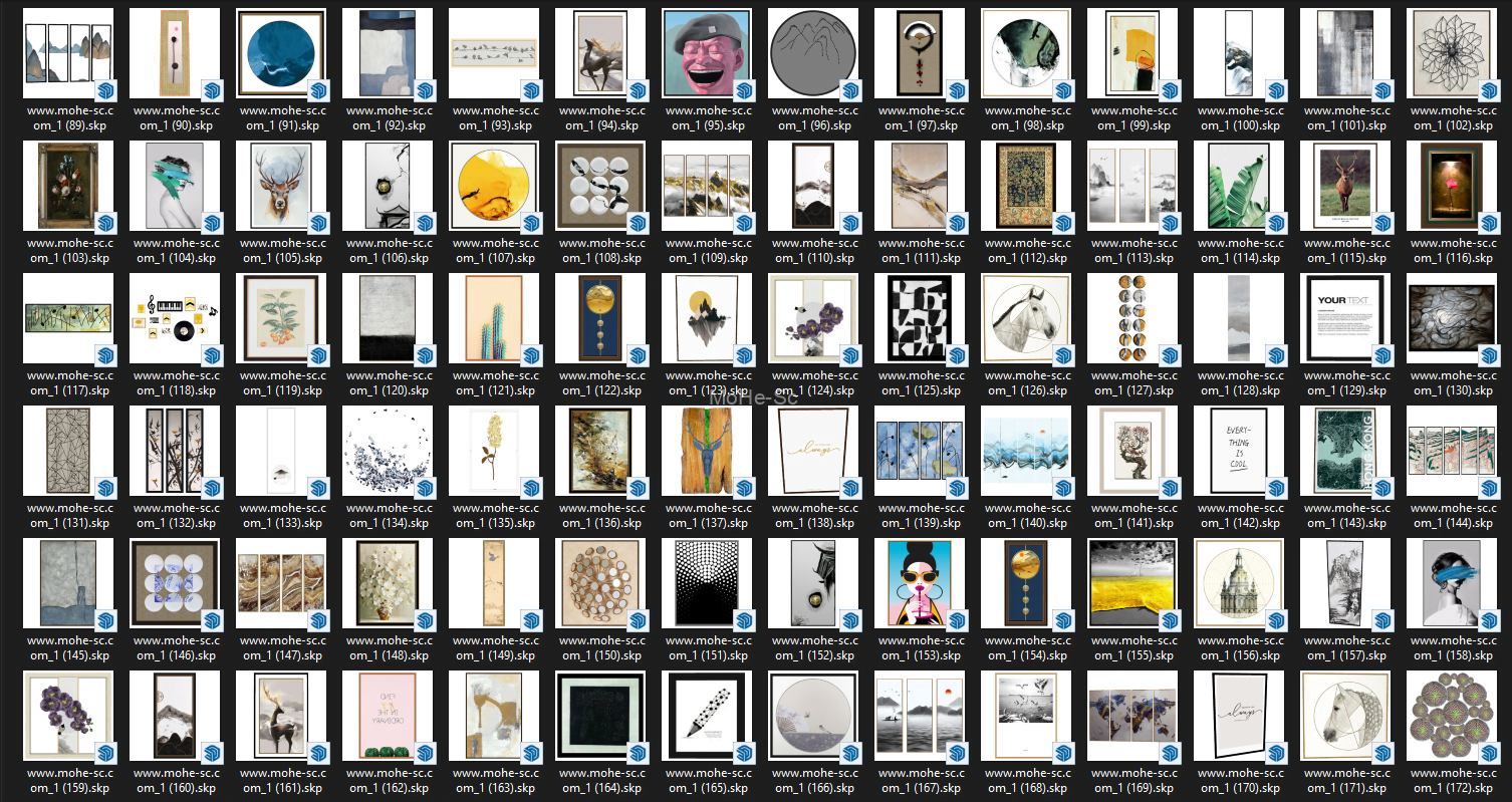 草图大师模型770套高质量SketchUp装饰画模型_装饰挂画_效果图装饰画模型合集[Sketchup master model 770 sets of high-quality SketchUp decorative painting models_decorative hanging paintings_effects decorative painting model collection] -2