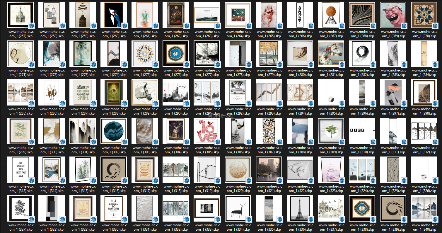 草图大师模型770套高质量SketchUp装饰画模型_装饰挂画_效果图装饰画模型合集[Sketchup master model 770 sets of high-quality SketchUp decorative painting models_decorative hanging paintings_effects decorative painting model collection] -4