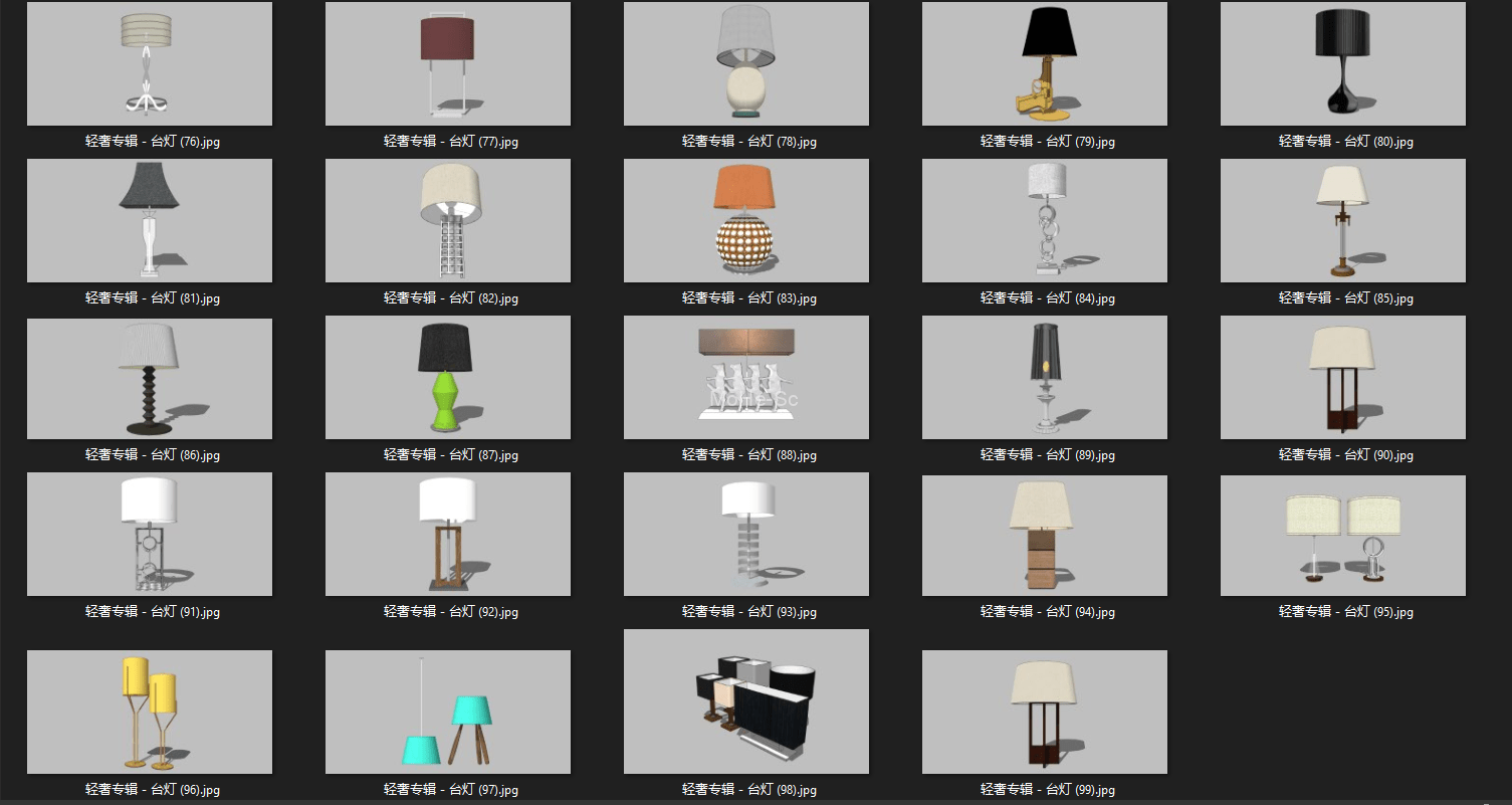 草图大师模型99套高质量SketchUp台灯模型_灯具灯饰_效果图台灯模型合集[Sketchup master model 99 sets of high-quality SketchUp table lamp models_Lamps lighting_effects table lamp model collection] -4