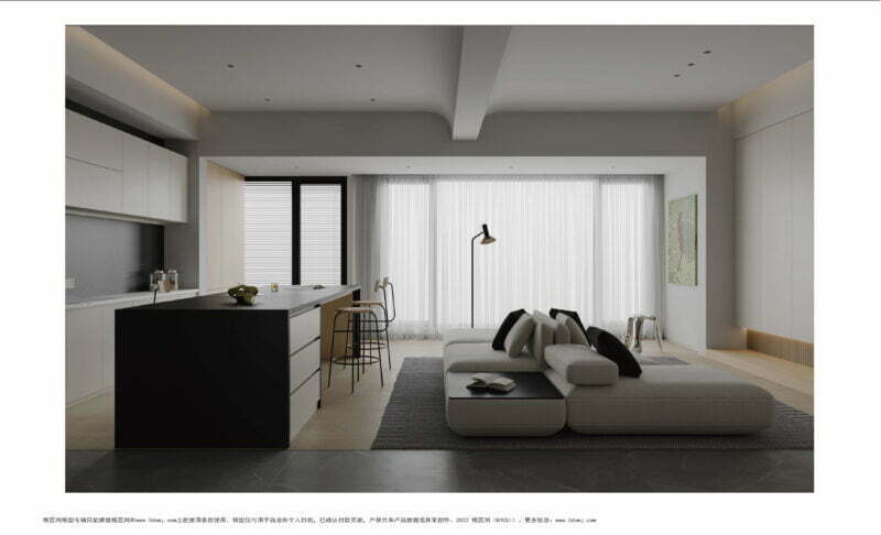 3DMAX CR写实现代客厅场景模型 BYCGI案例专辑 二-MOHE素材库-设计行业的乐园，各类素材的矿山！