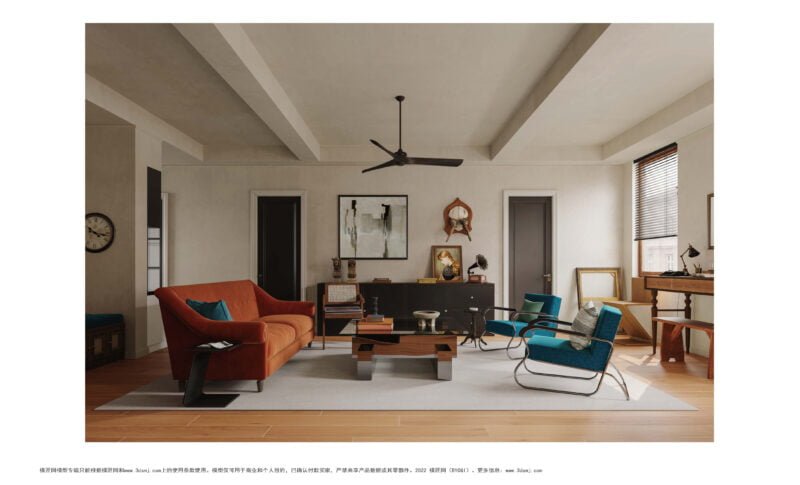 3DMAX CR写实现代客厅场景模型 BYCGI案例专辑 三-MOHE素材库-设计行业的乐园，各类素材的矿山！