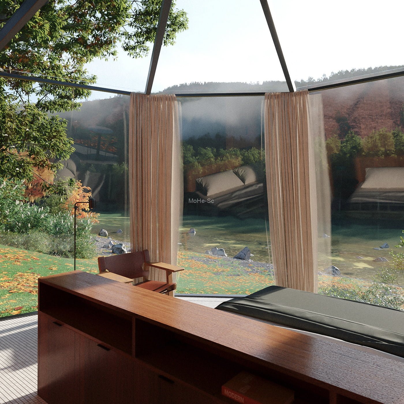 3DAMX乌克兰大师11个CR室内外场景模型合集_Cabin森林民宿模型 免费下载 -4