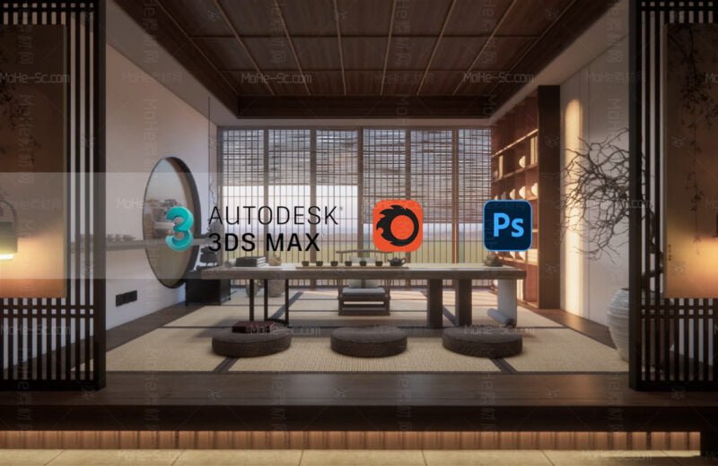 3ds Max 2022和Corona Renderer 7室内可视化渲染技术视频教程 免费下载-MOHE素材库-设计行业的乐园，各类素材的矿山！