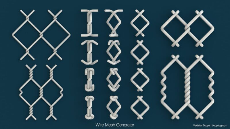 3DMAX一键铁丝网生成修改插件 Wire Mesh Generator v1.04 For 3ds Max 2010 – 2023-MOHE素材库-设计行业的乐园，各类素材的矿山！