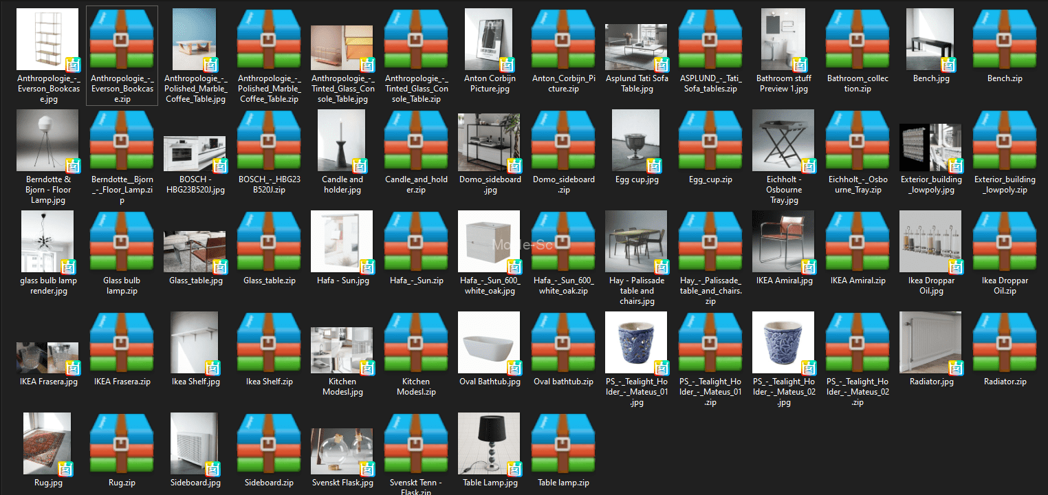 国外室内设计FStorm渲染器北欧极简风格家具装饰品单体模型合集 -7