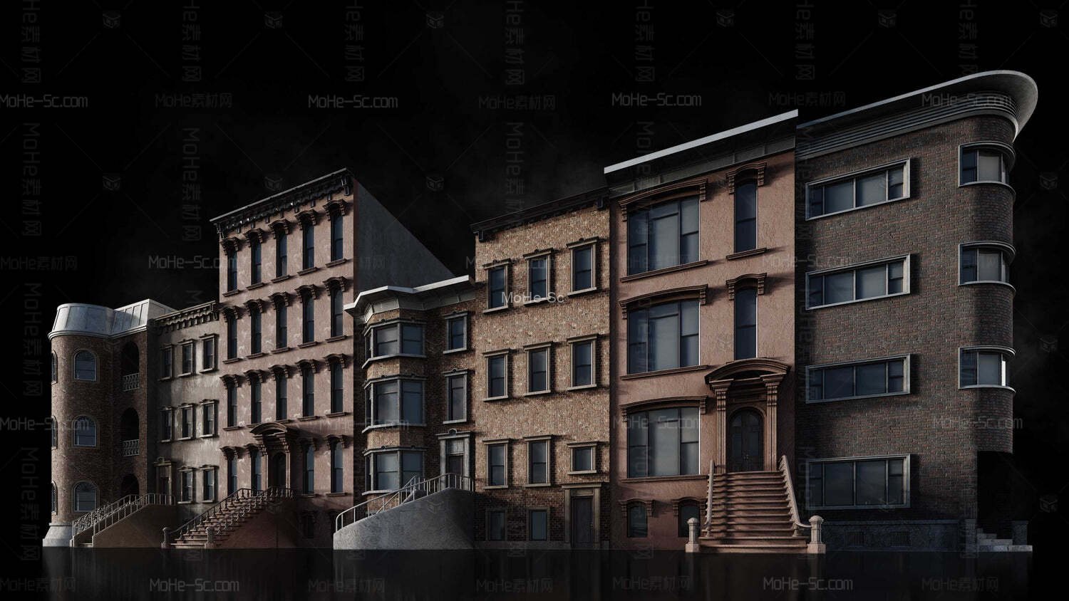 摩天大楼建筑物城市街道楼房3D模型Kitbash3d - Every City -1