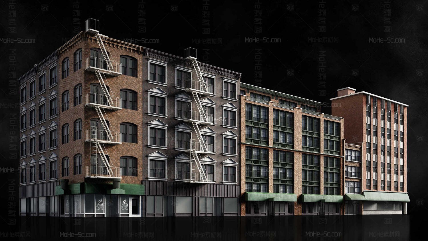 摩天大楼建筑物城市街道楼房3D模型Kitbash3d - Every City -8