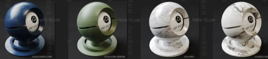 GF STUDIO出品 – 2022年最新古檒Corona7.0 常用物理写实材质预设 写实预设材质包 -4