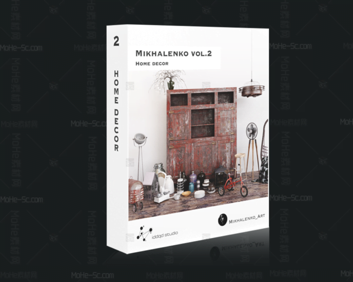 2022年最新室内设计北欧写实老旧装饰品单体模型Mikhalenko vol.2 [ Vray ]-MOHE素材库-设计行业的乐园，各类素材的矿山！