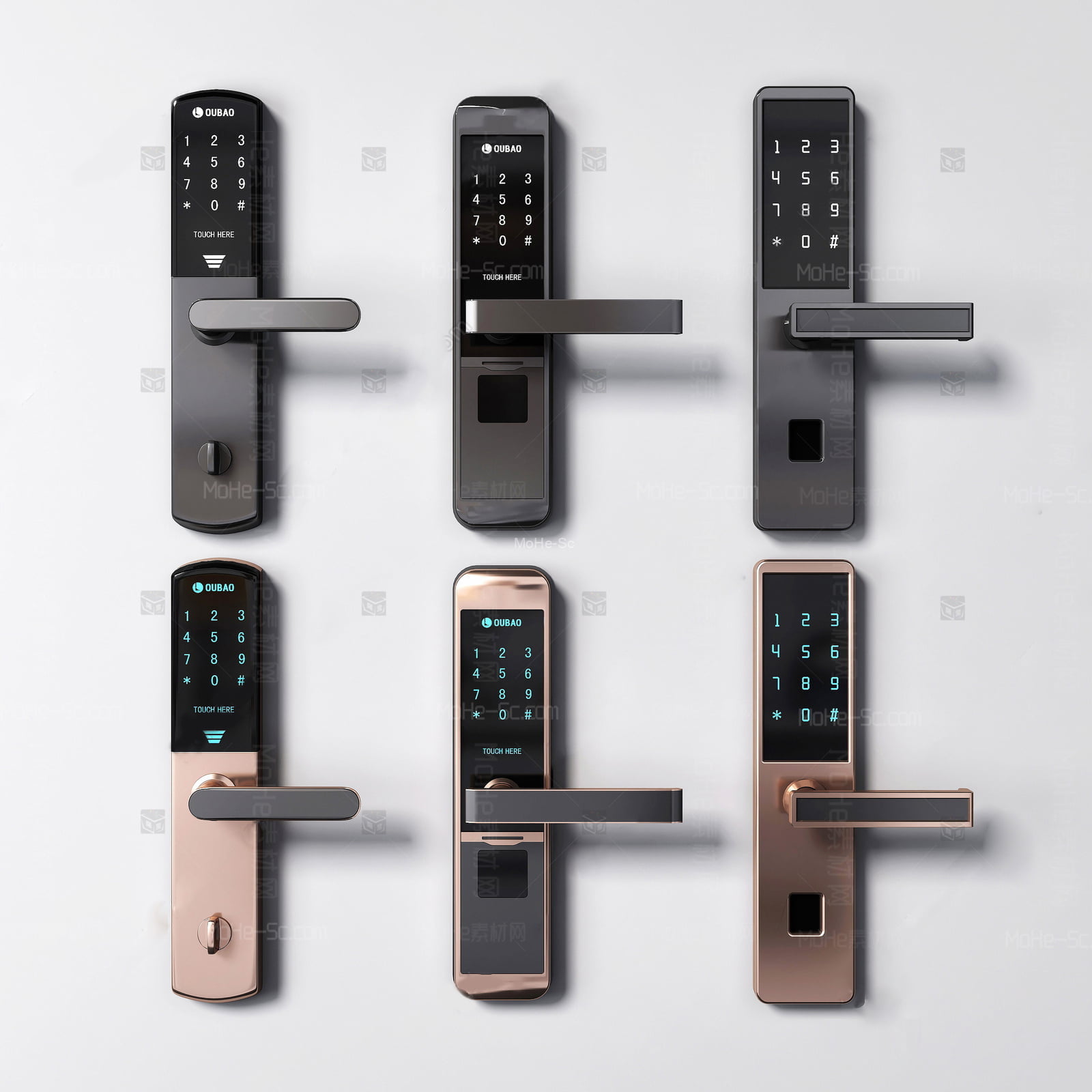 2022年木门柜门门锁门把手SU模型合集 -2