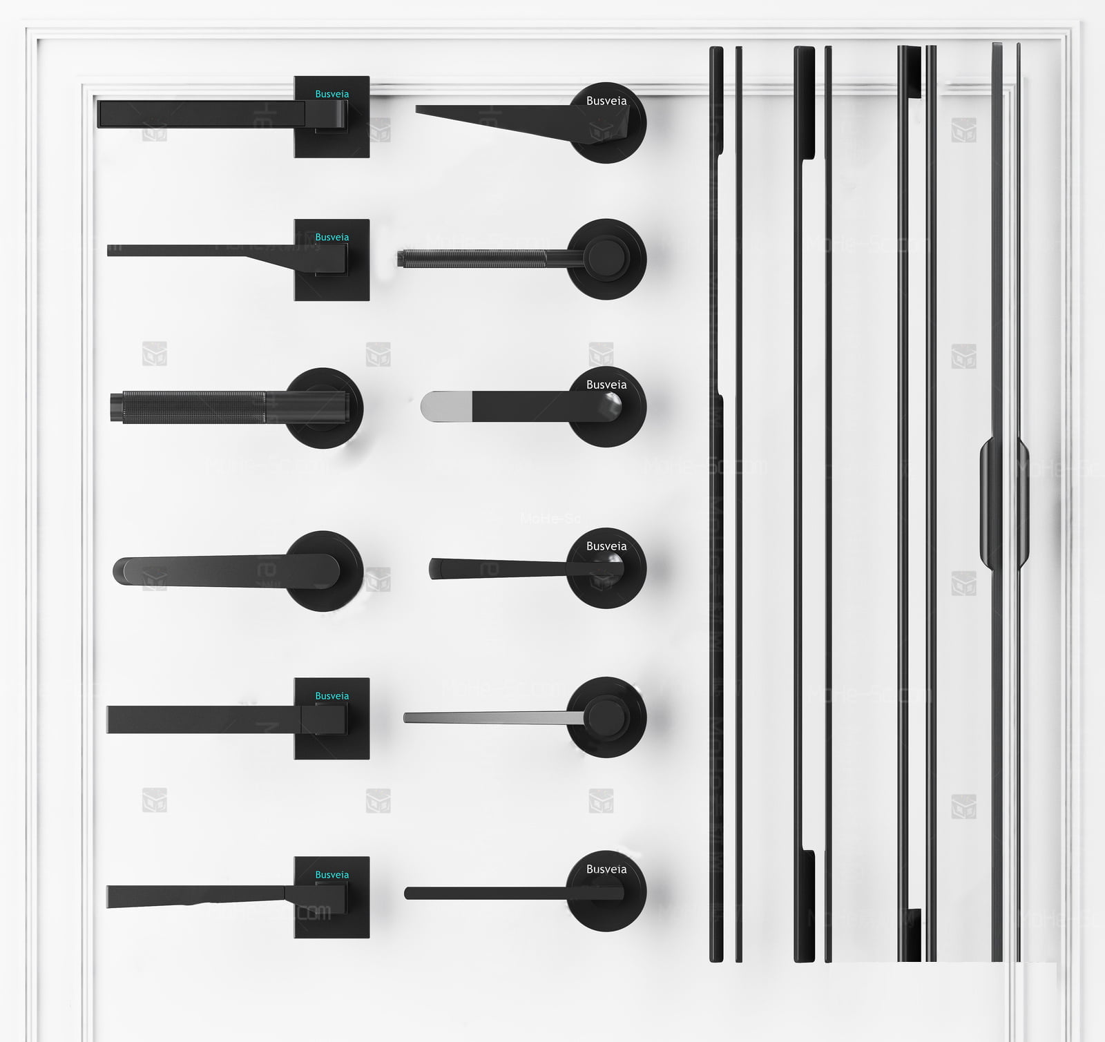 2022年木门柜门门锁门把手SU模型合集 -3