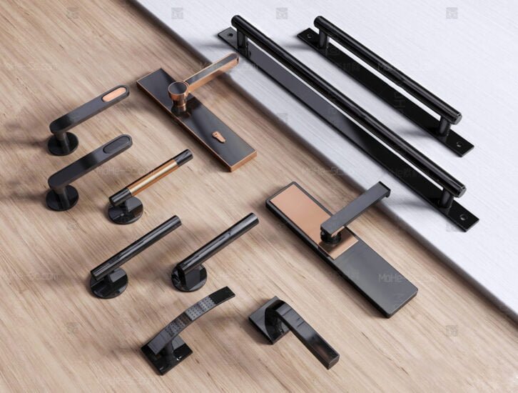 2022年木门柜门门锁门把手SU模型合集-MOHE素材库-设计行业的乐园，各类素材的矿山！