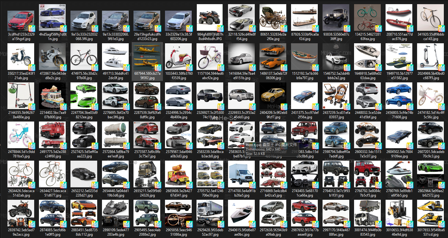 2022年最新3DSKY PRO 186款高精汽车/自行车/电动车交通工具3D模型 -2