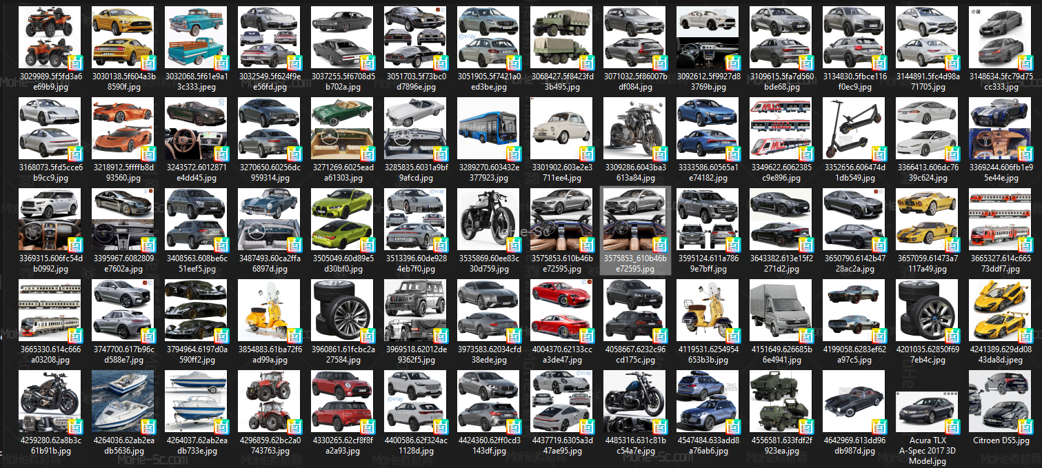 2022年最新3DSKY PRO 186款高精汽车/自行车/电动车交通工具3D模型 -3