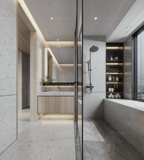 2022年最新3DMAX国外CR渲染器洗手间高精模型 Ⅳ-MOHE素材库-设计行业的乐园，各类素材的矿山！