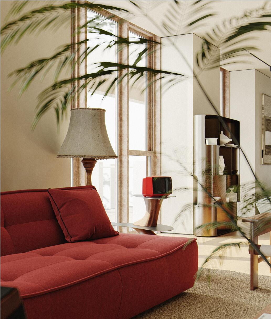 莫来视觉模型第四期_现代奶油风客餐厅3D模型Ⅰ -7