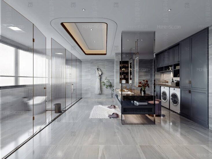 2022年最新3DMAX国外CR渲染器洗手间高精模型 Ⅵ-MOHE素材库-设计行业的乐园，各类素材的矿山！