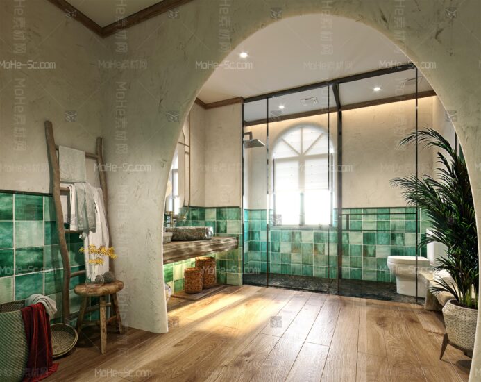 2022年最新3DMAX国外CR渲染器洗手间高精模型 Ⅶ-MOHE素材库-设计行业的乐园，各类素材的矿山！