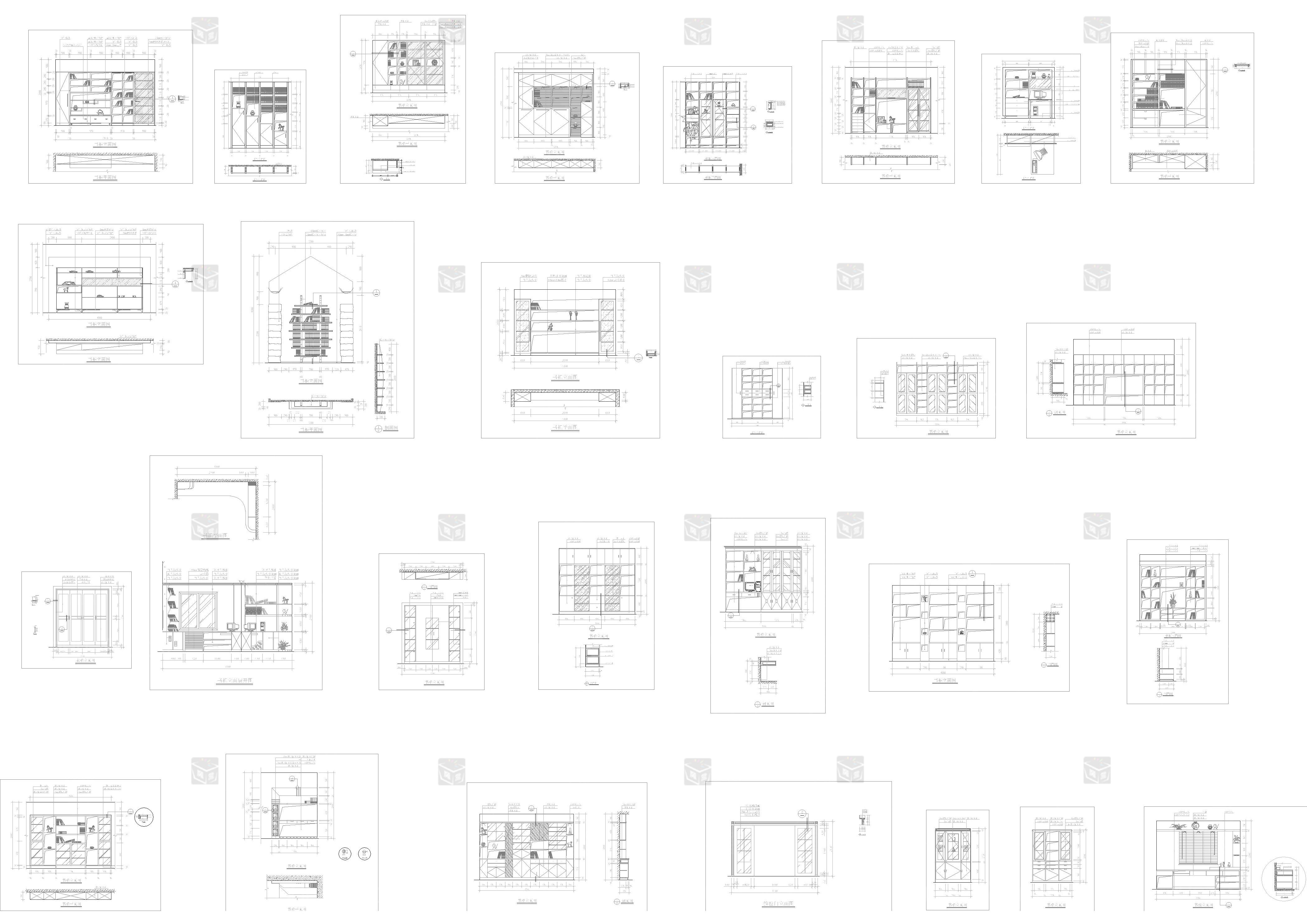 2023年最新101套家装各类柜子CAD施工图合集 -4