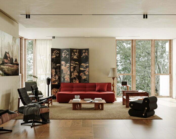 莫来视觉模型第四期_现代奶油风客餐厅3D模型Ⅰ-MOHE素材库-设计行业的乐园，各类素材的矿山！