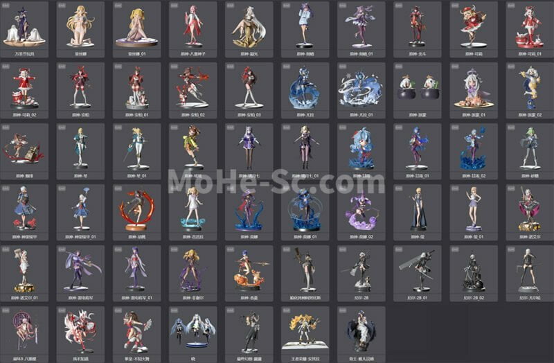 58套3Dmax高精游戏手办模型-MOHE素材库-设计行业的乐园，各类素材的矿山！