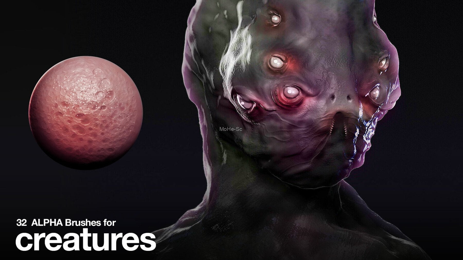32套生物皮肤黑白深度图片笔刷 32 Alpha Brushes for Creatures -2 32套生物皮肤黑白深度图片笔刷 32 Alpha Brushes for Creatures -2