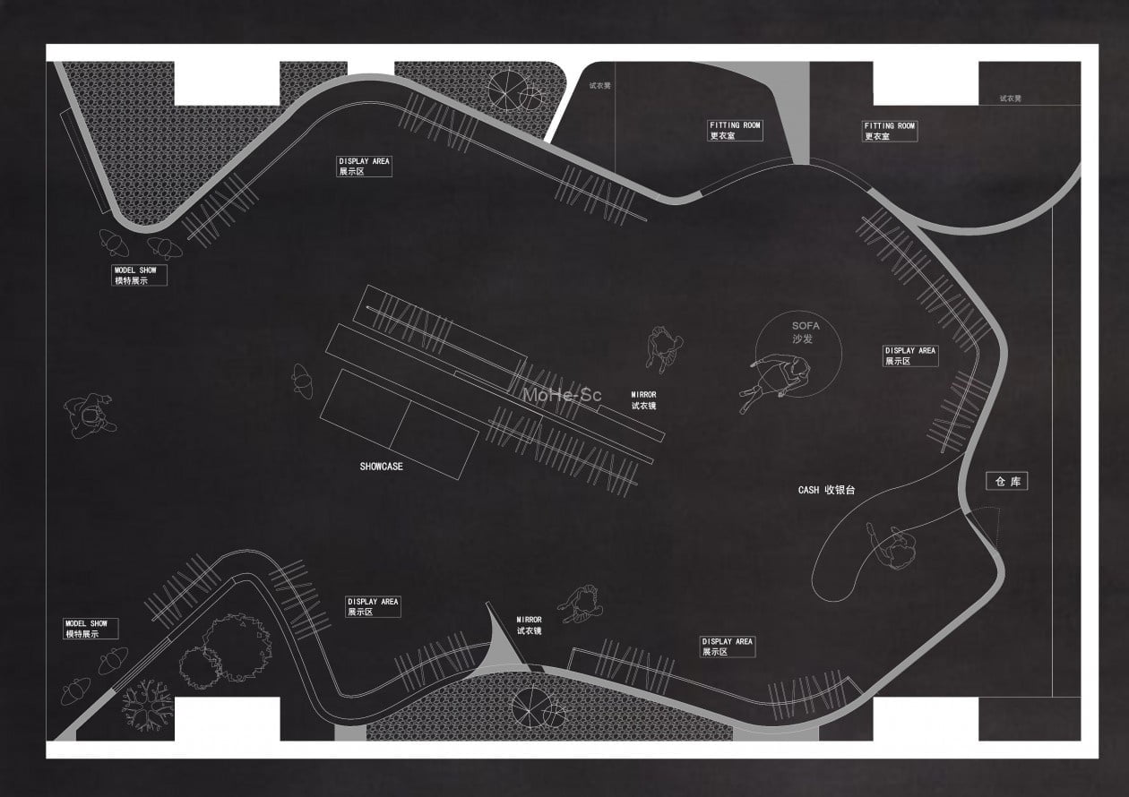 2023精选50套服装店创意构思CAD平面优化方案合集 -5