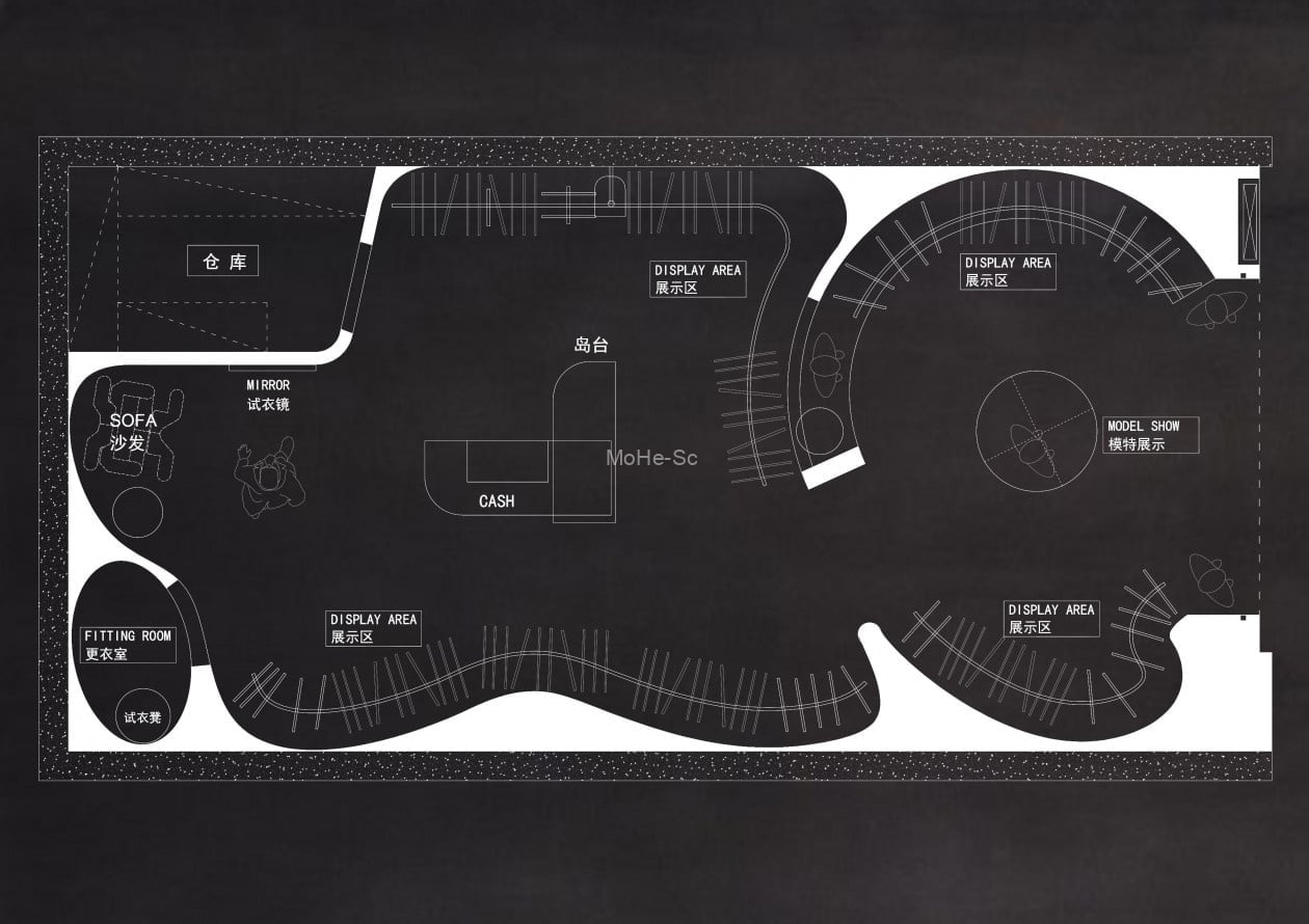 2023精选50套服装店创意构思CAD平面优化方案合集 -11