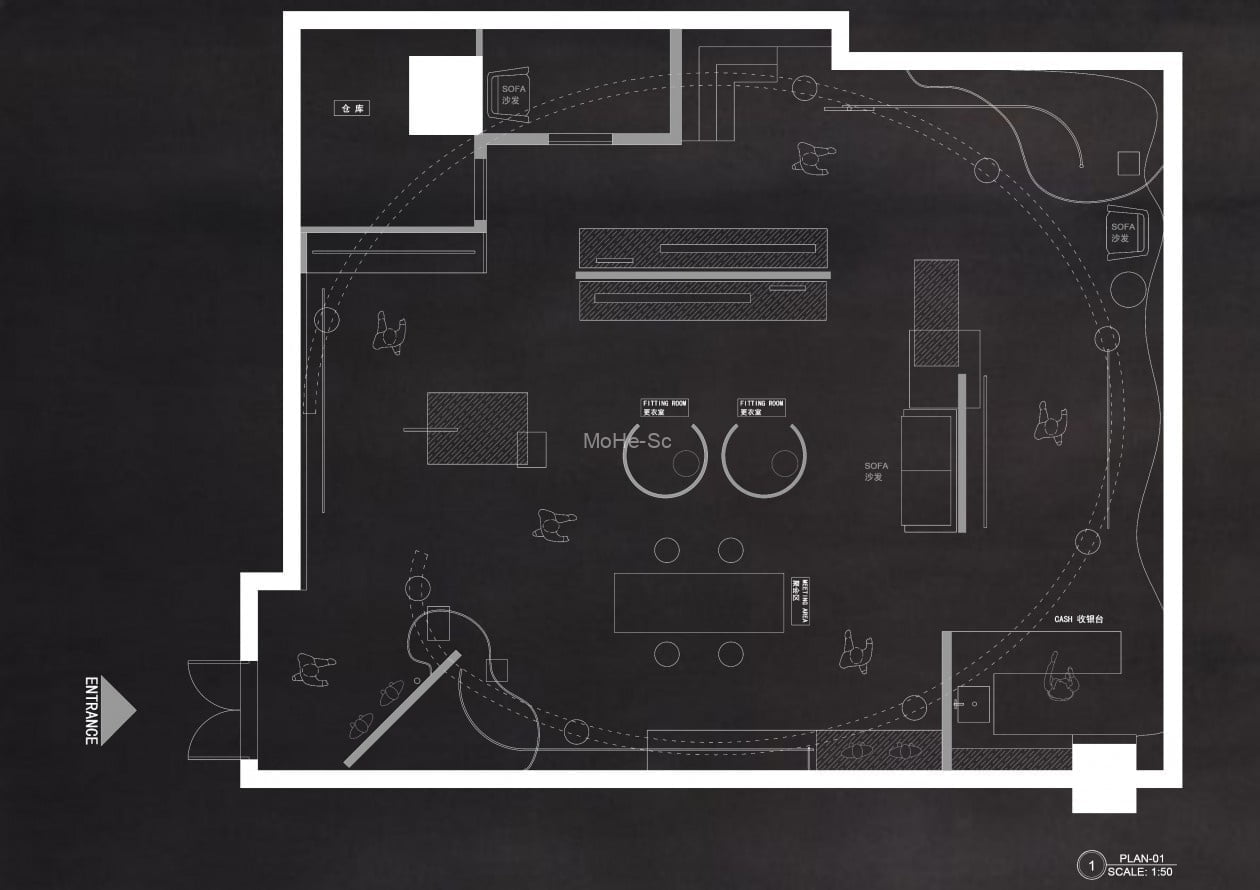 2023精选50套服装店创意构思CAD平面优化方案合集 -4