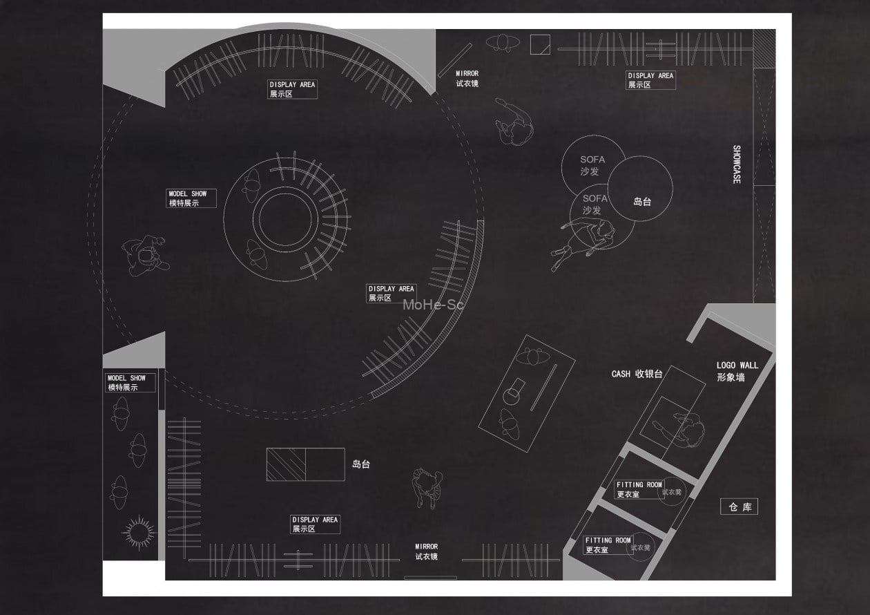 2023精选50套服装店创意构思CAD平面优化方案合集 -8