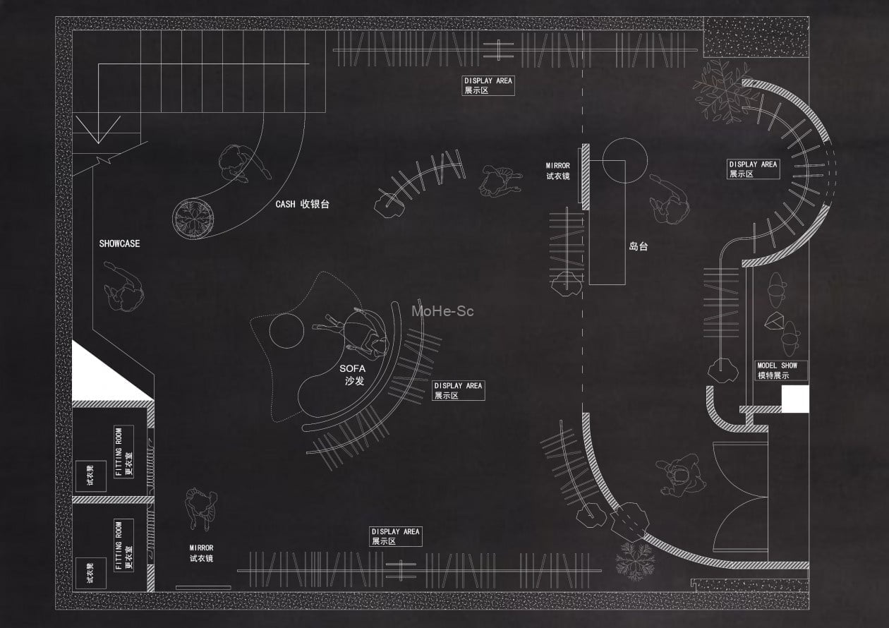 2023精选50套服装店创意构思CAD平面优化方案合集 -10