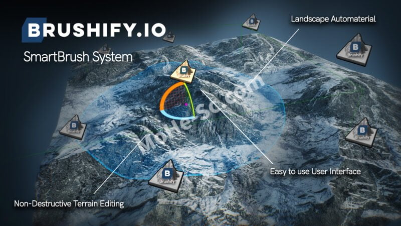 虚幻引擎地编地形智能笔刷工具蓝图-MOHE素材库-设计行业的乐园，各类素材的矿山！