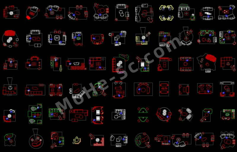 2023年精选室内设计师家居CAD平面图库-MOHE素材库-设计行业的乐园，各类素材的矿山！