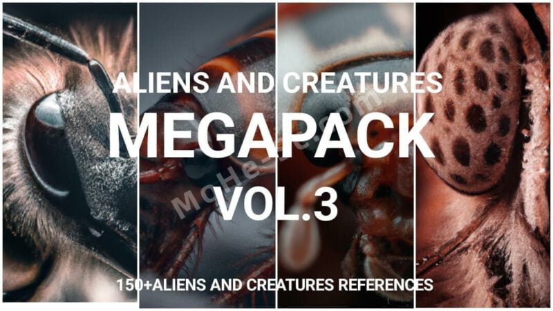 150 种来自世界上最隐秘地方的各种昆虫和野兽参考图 Aliens and Creatures Vol.3-MOHE素材库-设计行业的乐园，各类素材的矿山！