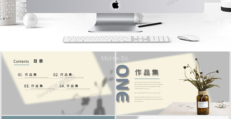 2023最新高端个人作品集PPT模板学生毕业求职动态建筑环艺室内平面设计素材 -4
