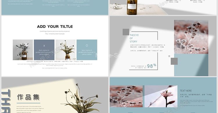 2023最新高端个人作品集PPT模板学生毕业求职动态建筑环艺室内平面设计素材 -7