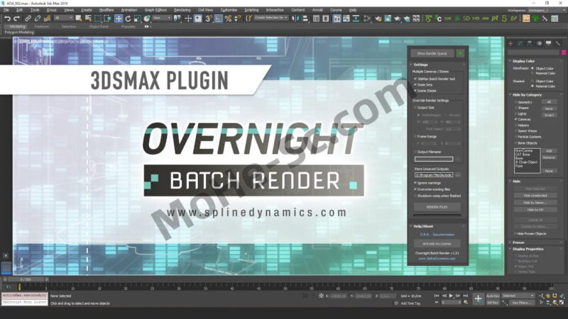 3DS MAX批量渲染插件 Overnight Batch Render v1.25 For 3ds Max 2015 ~ 2024-MOHE素材库-设计行业的乐园，各类素材的矿山！