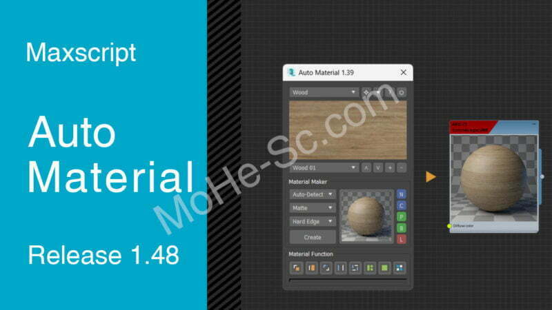 3DMAX自动材质插件 Auto Material v1.60 For 3dsMax2011 ~ 2024 官方破解版-MOHE素材库-设计行业的乐园,各类素材的矿山!