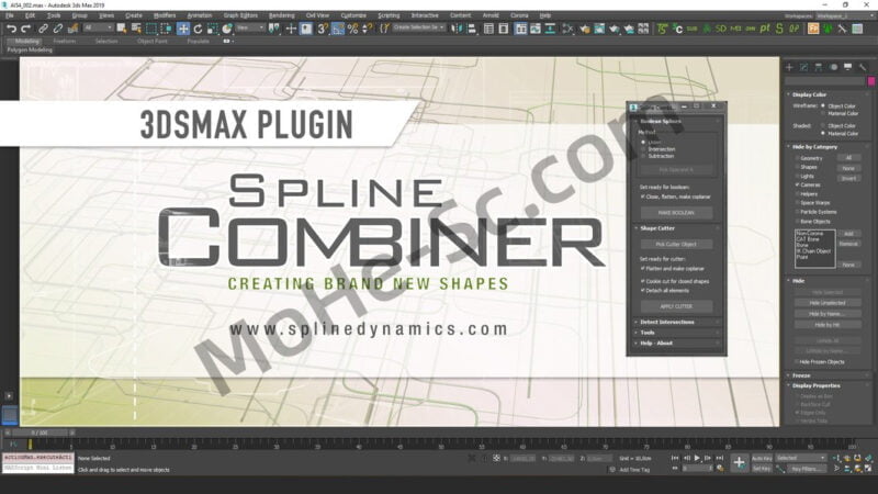 3DS MAX多样条线打断组合编辑插件 Spline Combiner v1.20 for 3ds Max 2012-2024-MOHE素材库-设计行业的乐园,各类素材的矿山!
