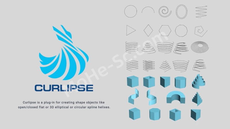 3DS MAX 样条线对象生成插件 Kstudio-Curlipse 1.0.33.23 For 3ds Max 2014 ~ 2024-MOHE素材库-设计行业的乐园，各类素材的矿山！