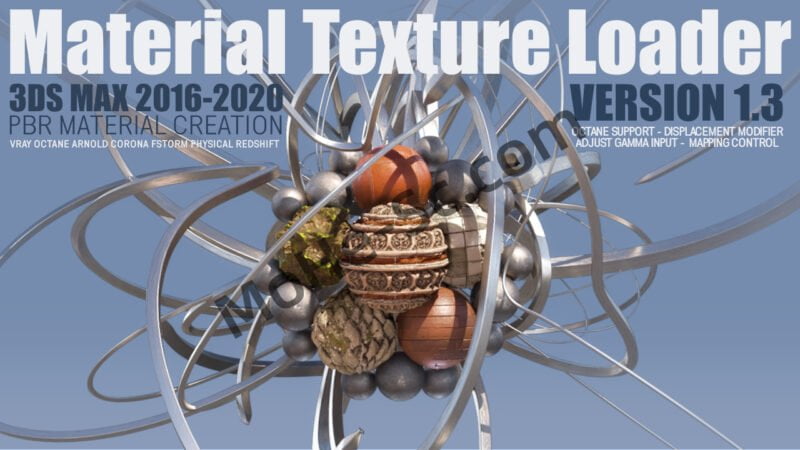 3DS MAX PBR材质加载插件 Gumroad – Material Texture Loader v1.810 For 3Ds Max 2016 – 2024-MOHE素材库-设计行业的乐园,各类素材的矿山!