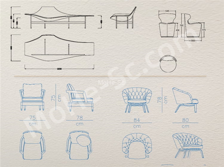 国外极简家具CAD平面图库 CASSINAWHYGARDEN高端家具CAD图库 国外精整高端CAD图库丨沙发 床具 椅具 桌柜 茶几CAD图纸 -3