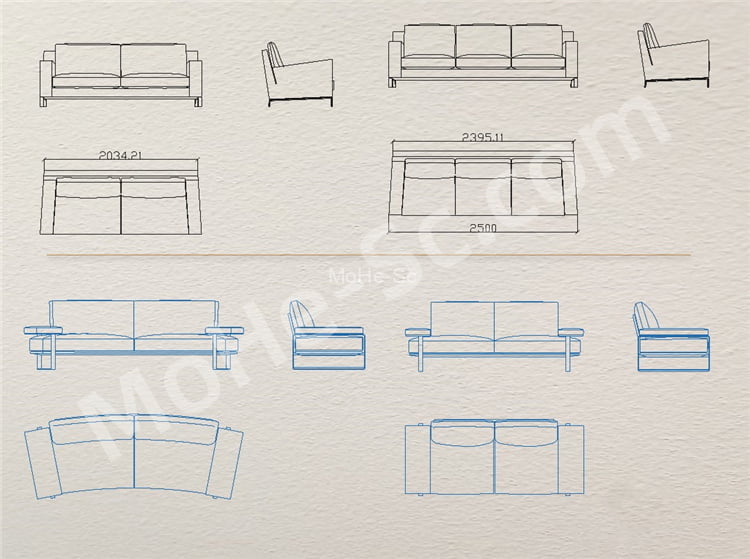 国外极简家具CAD平面图库 CASSINAWHYGARDEN高端家具CAD图库 国外精整高端CAD图库丨沙发 床具 椅具 桌柜 茶几CAD图纸 -2